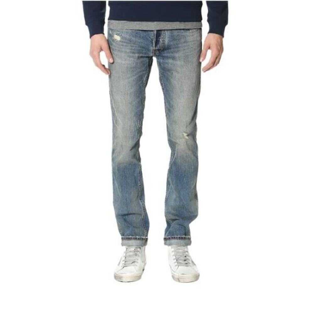 Marc by Marc Jacobs Men's Low Rise Slim Straight Jeans in Worn Indigo 31x34 $228